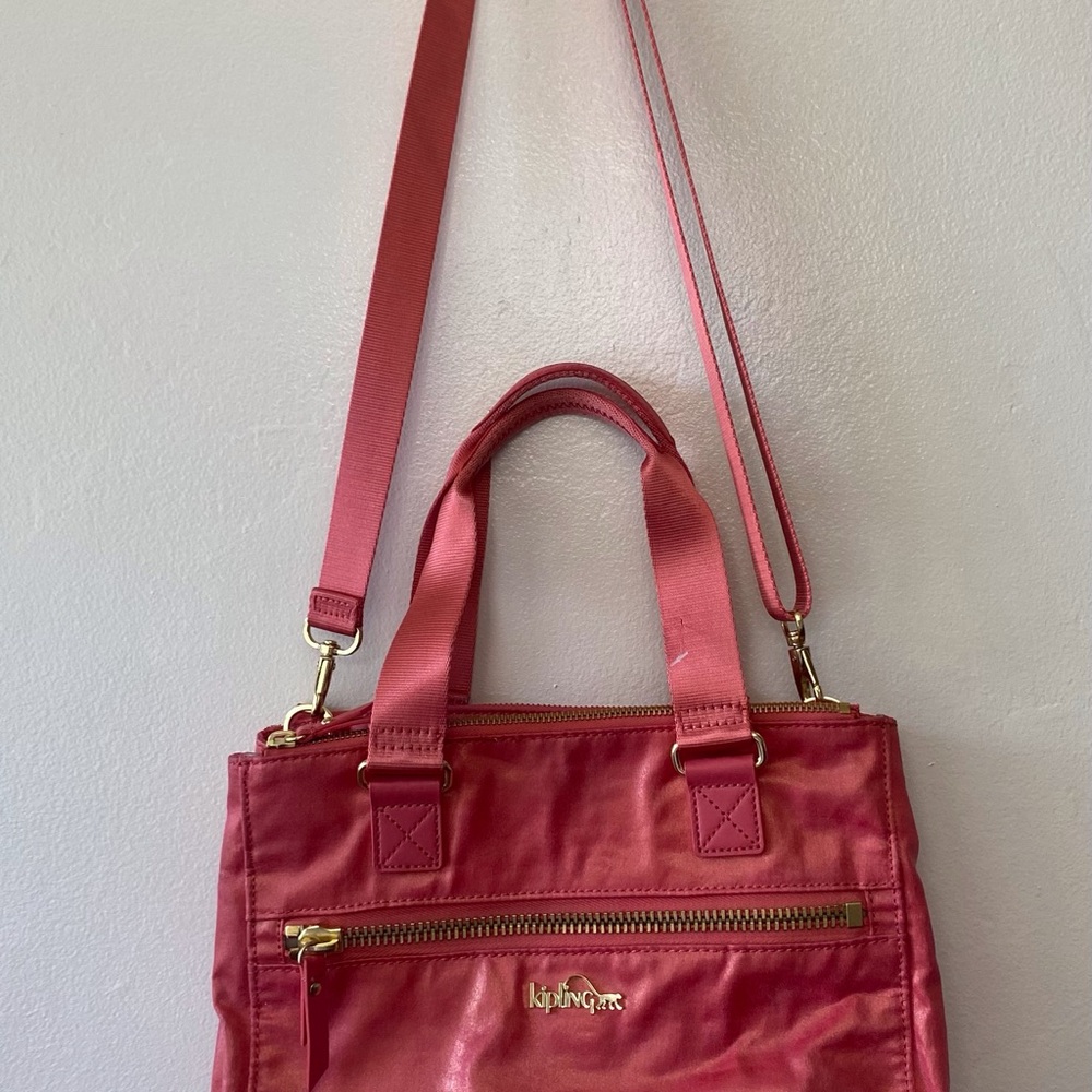 Kipling Shiny Coral Pink Shoulder & Handbagβ¨β¨ - Picture 2 of 16